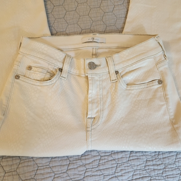 Unique 7 for All Mankind White Skinny Jeans: size 27 - Picture 2 of 14